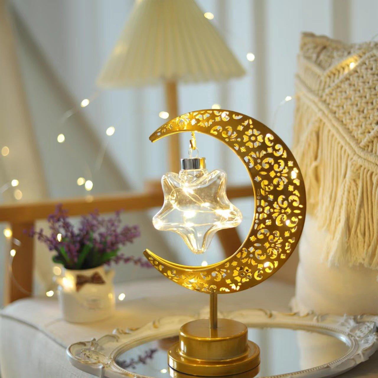 Mariam's Collection Mariam's Collection MR060 LED Wrought Iron Moon Lamp — lifestyle worn / used context