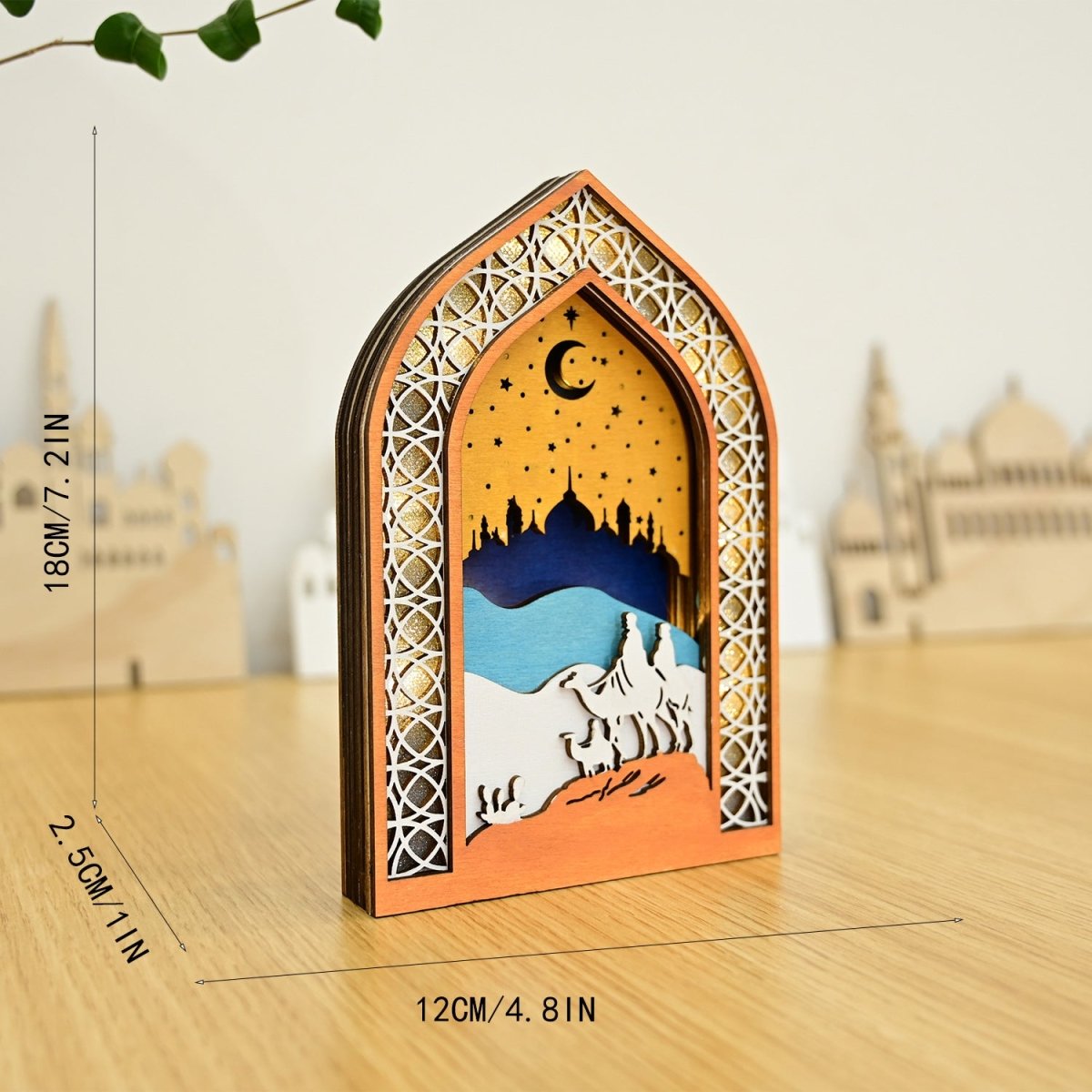 Mariam's Collection Mariam's Collection MR064 Wooden Luminous LED Creative Decorations — fabric or material detail