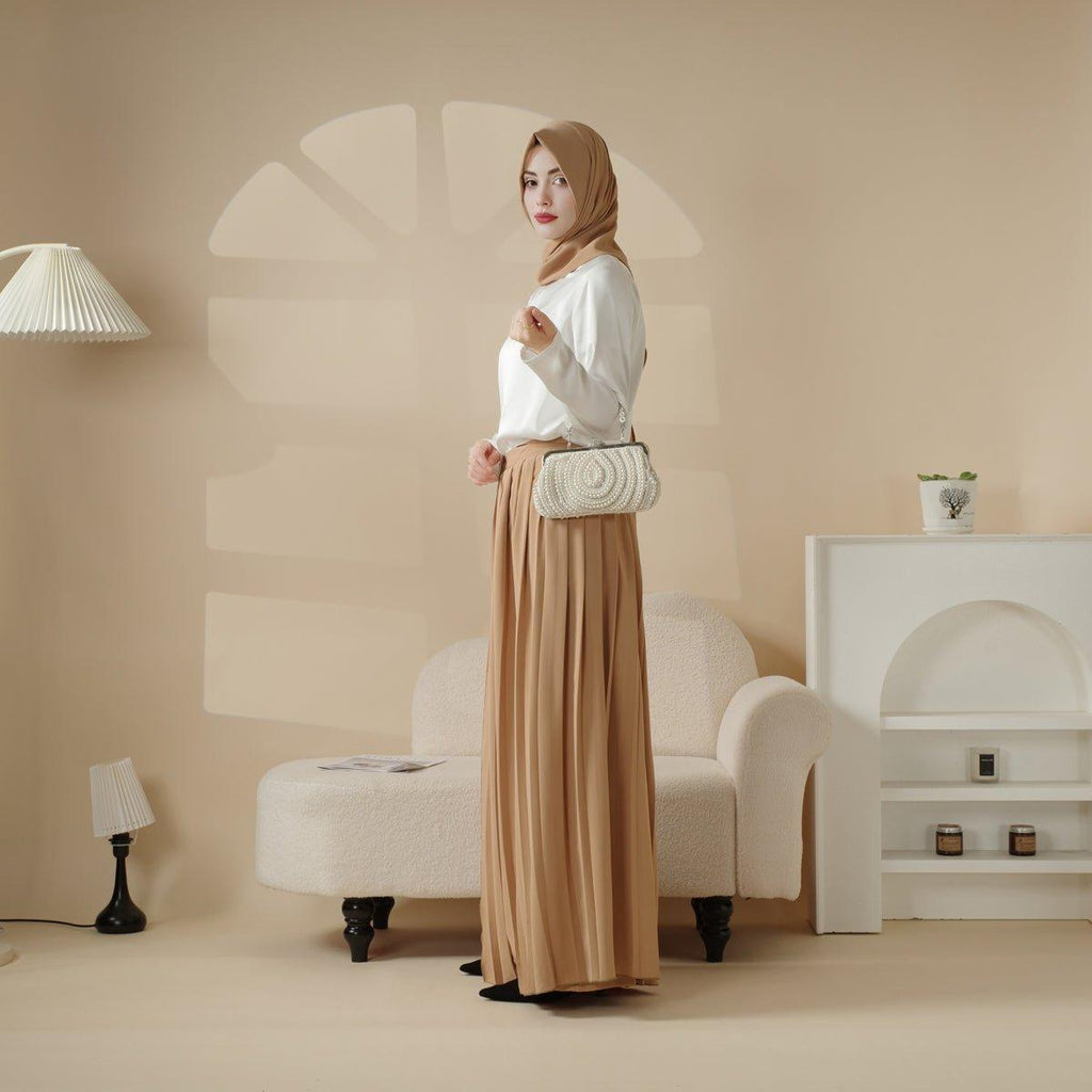 Mariam's Collection Pleated Overskirt, Wide-Cut Pants & Matching Hijab Set (MS025) — product category context