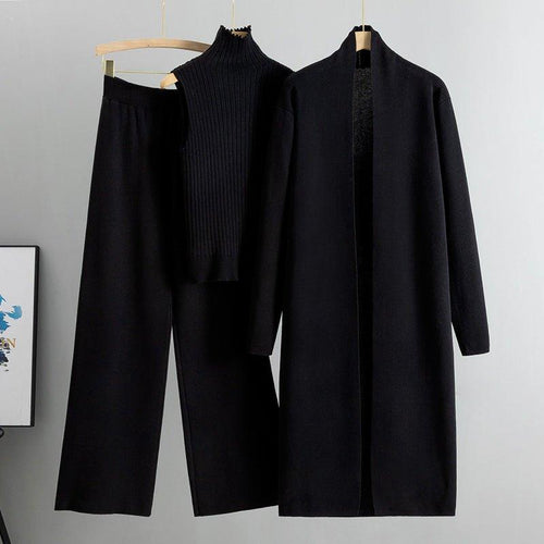 Sweater Set with Sleeveless Vest 3-Piece Set(MS032)