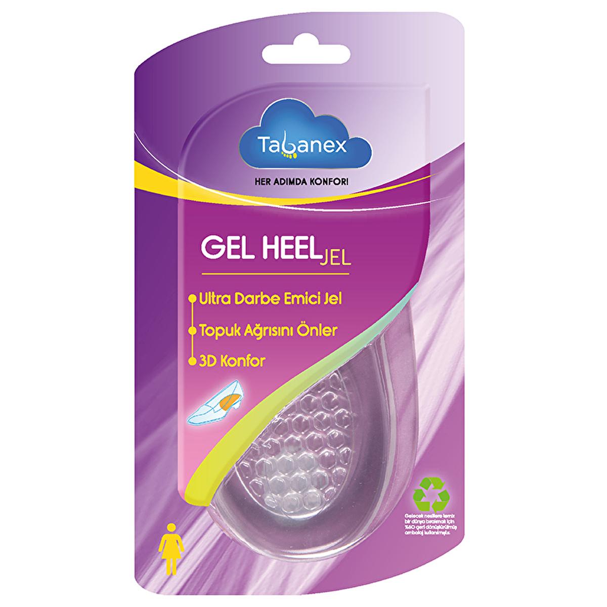 Tabanex Heel Pads/Inserts for Comfortable Footwear - Soft 3D Gel, Reusable Adhesive
