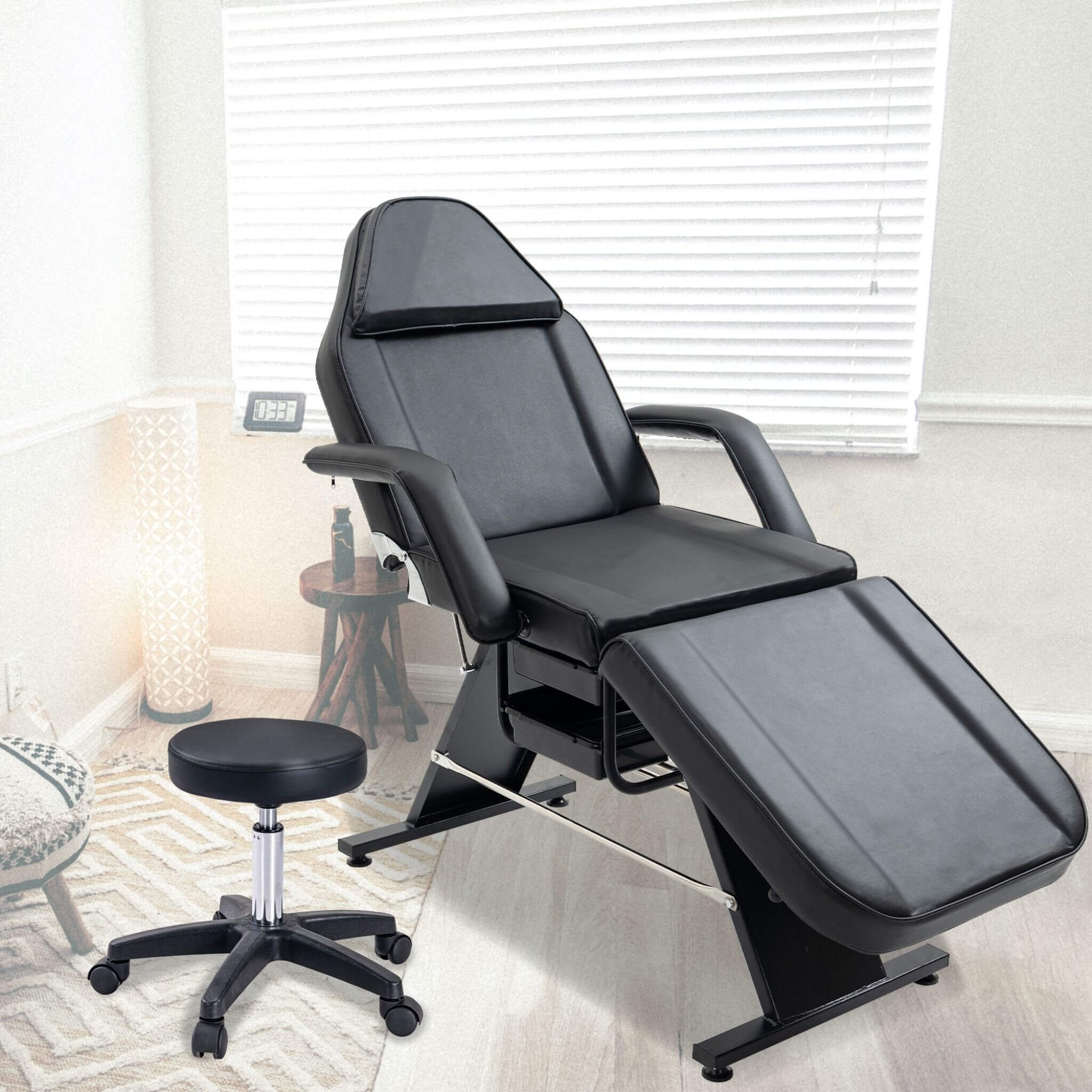 Multi-Purpose 3-Section Adjustable Massage Tattoo Chair With Stool (SAK35617) – SAKSBY WHOLESALE, view 3
