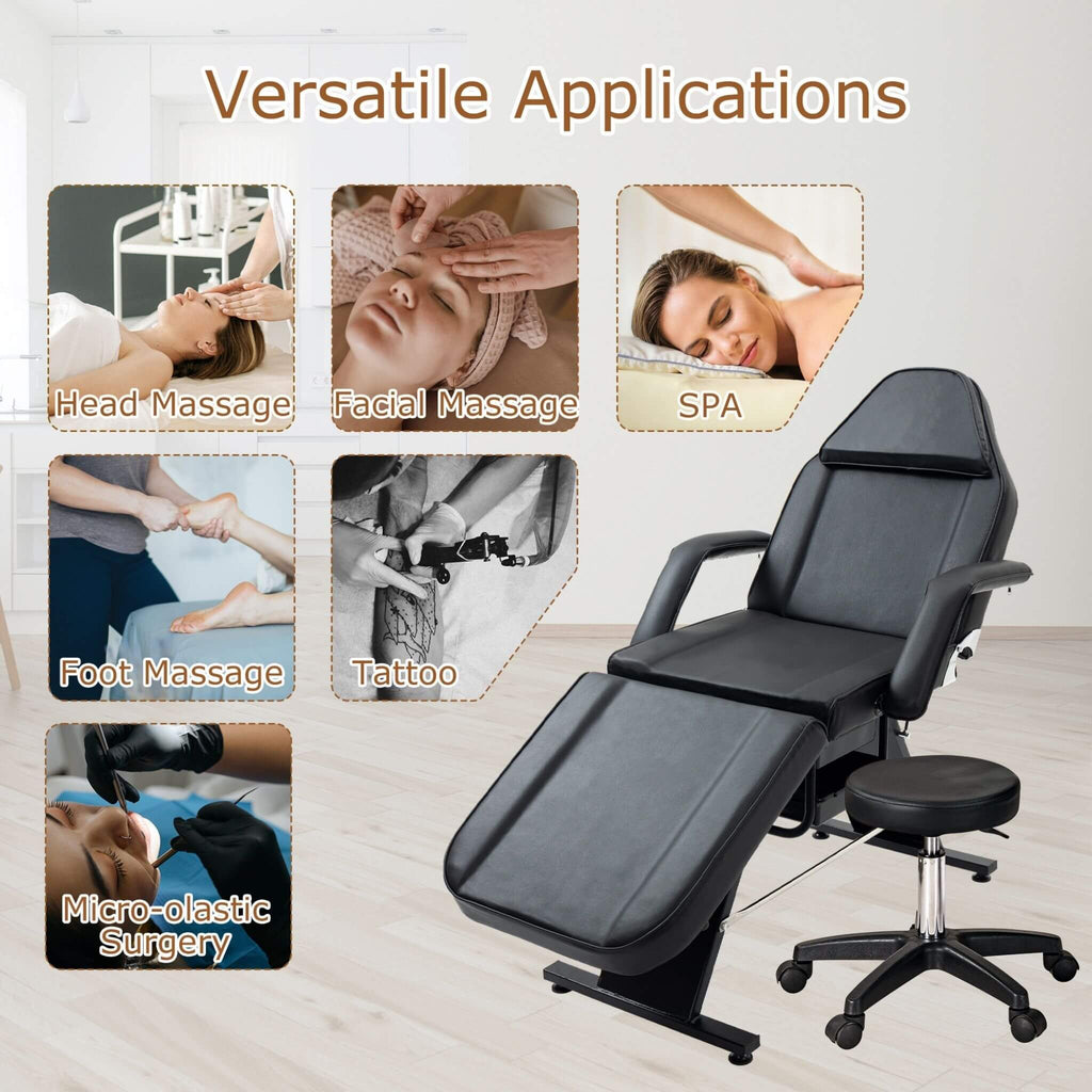 Multi-Purpose 3-Section Adjustable Massage Tattoo Chair With Stool (SAK35617) – SAKSBY WHOLESALE, view 6