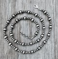 Wild Junkie Multi Size Silver Pearl Necklace — main product shot
