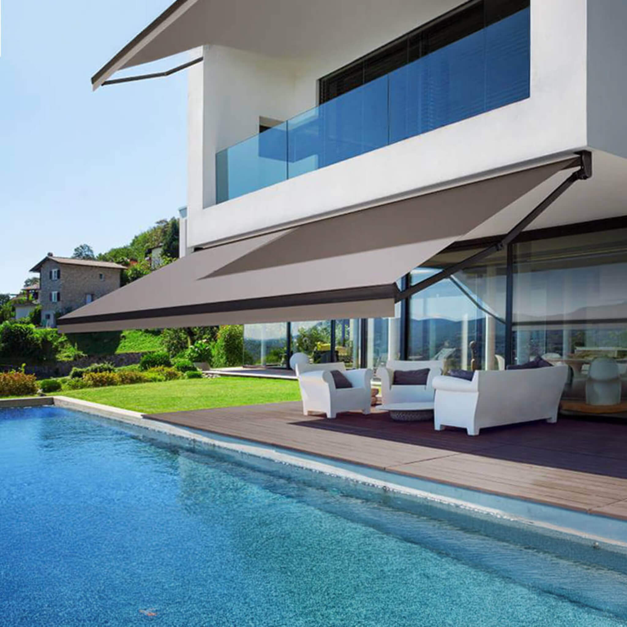 Multiple Awnings Brasilia Athena Retractable Sun Shade Awning [Made-To-Order] (SAK43179) – SAKSBY WHOLESALE