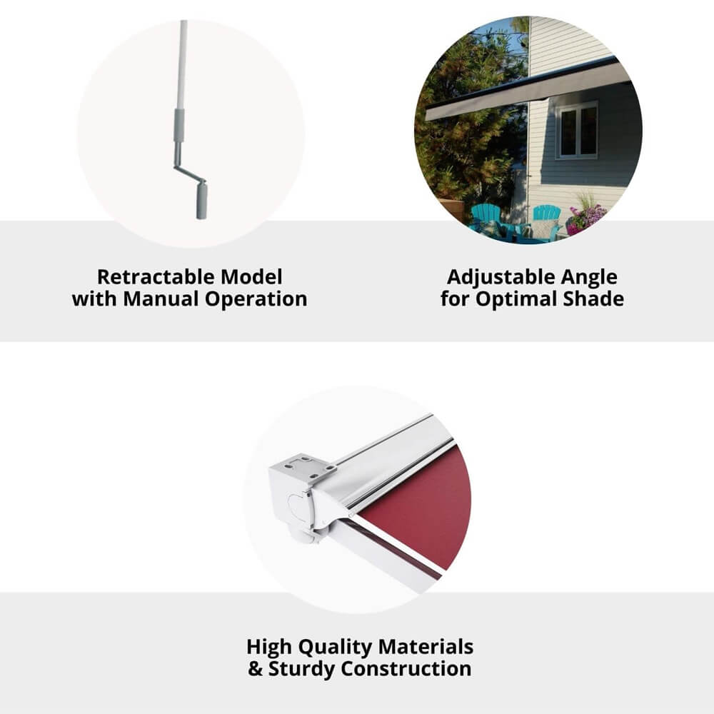 Multiple Awnings Brasilia Europa Premium Outdoor Semi-Cassette Retractable Sun Shade Awning [Made-To-Order] (SAK76825) – SAKS