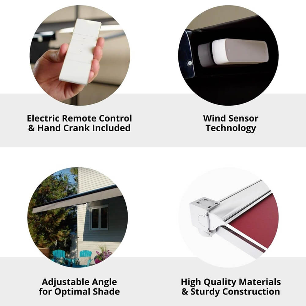 Multiple Awnings Brasilia Europa Premium Outdoor Semi-Cassette Retractable Sun Shade Awning [Made-To-Order] (SAK76825) – SAKS