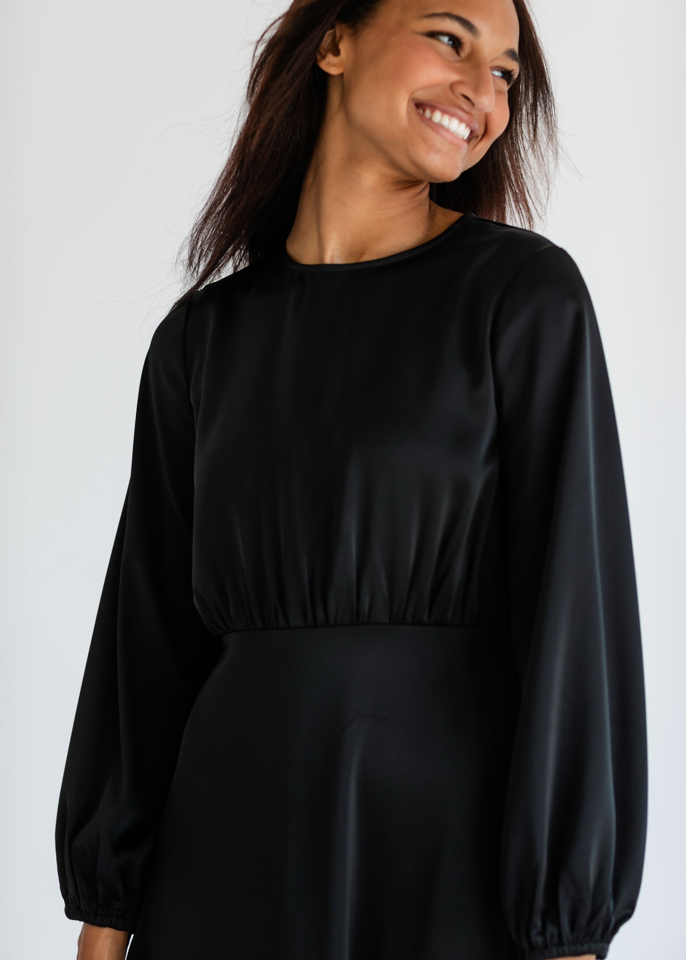 Inherit Co. Muriel Satin Maxi Dress - FINAL SALE — back view