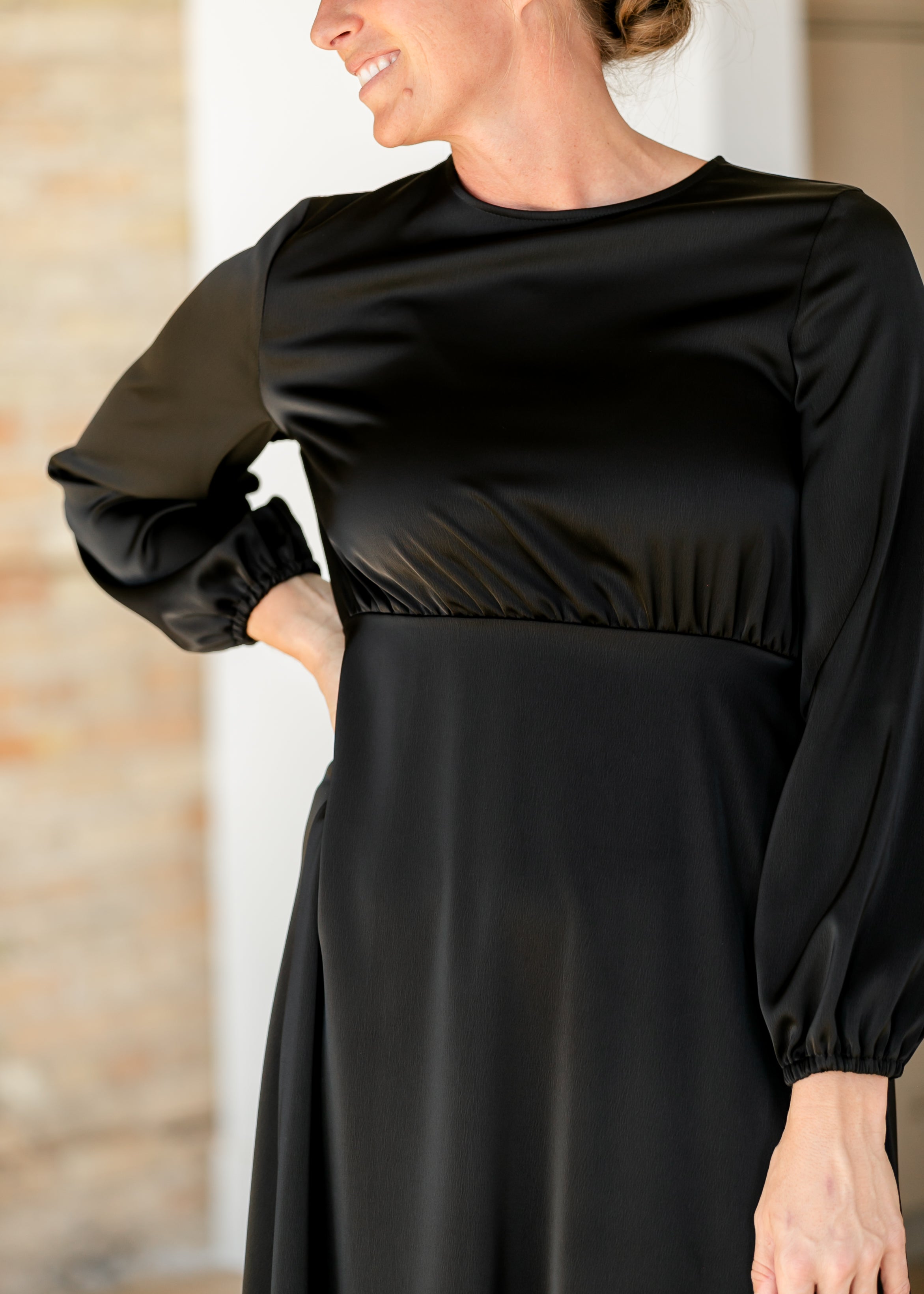 Inherit Co. Muriel Satin Maxi Dress - FINAL SALE — product on model
