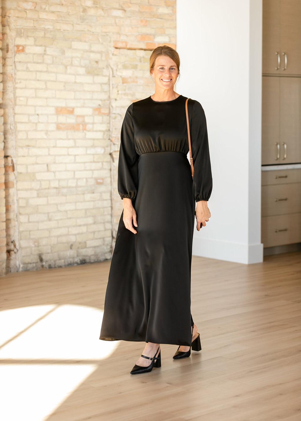 Inherit Co. Muriel Satin Maxi Dress - FINAL SALE — fabric or material detail