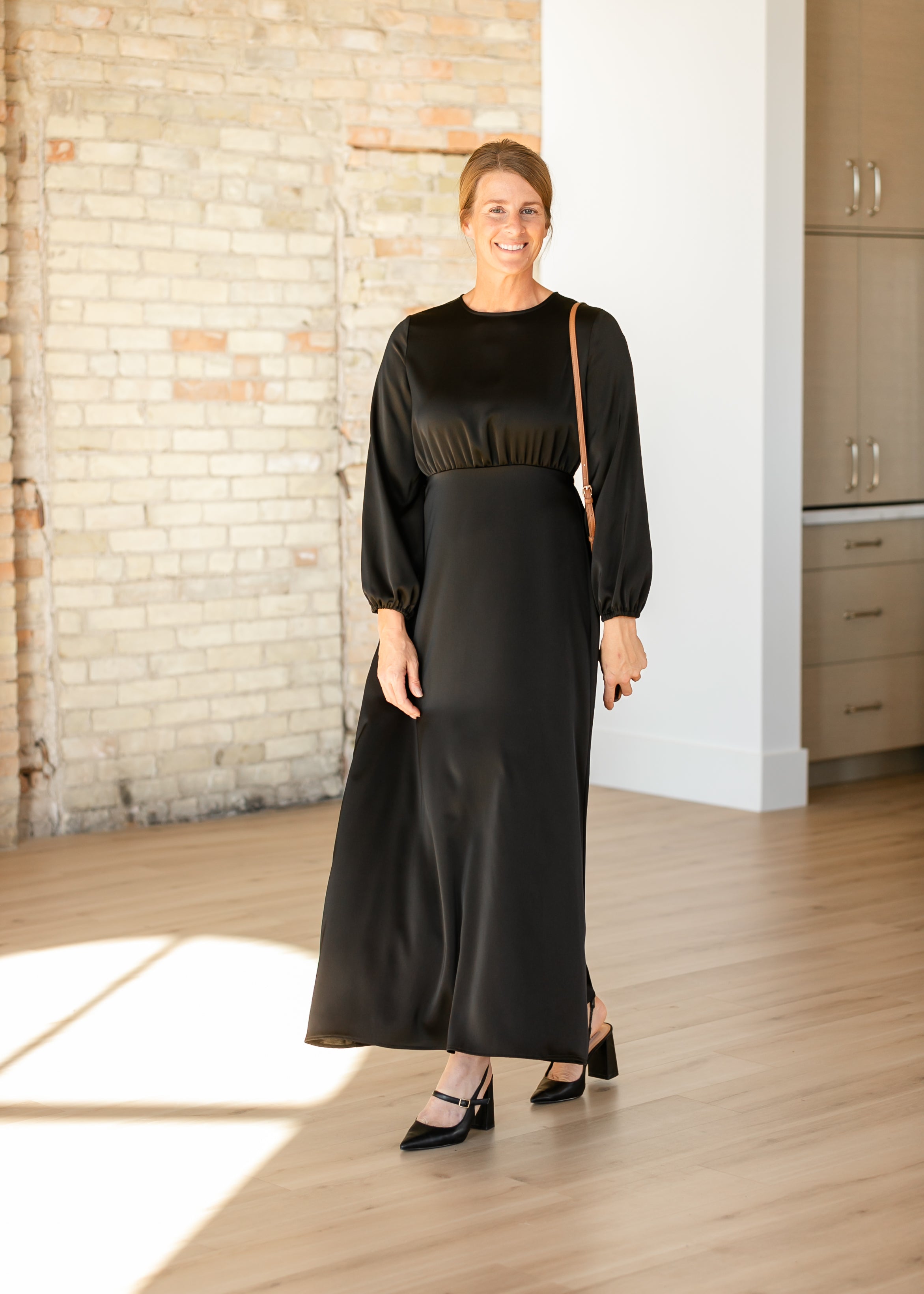 Inherit Co. Muriel Satin Maxi Dress - FINAL SALE — fabric or material detail