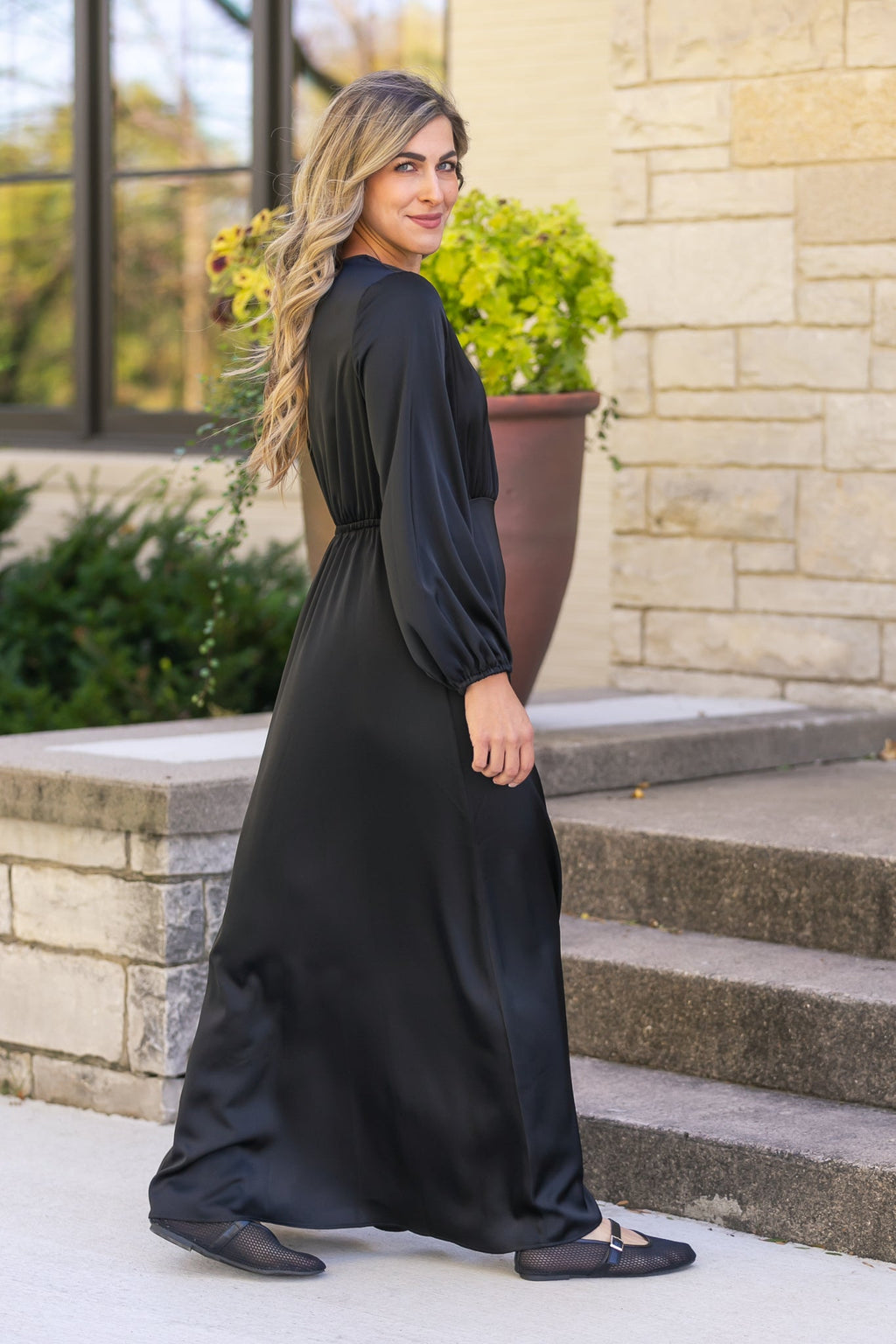 Inherit Co. Muriel Satin Maxi Dress - FINAL SALE — detail close-up