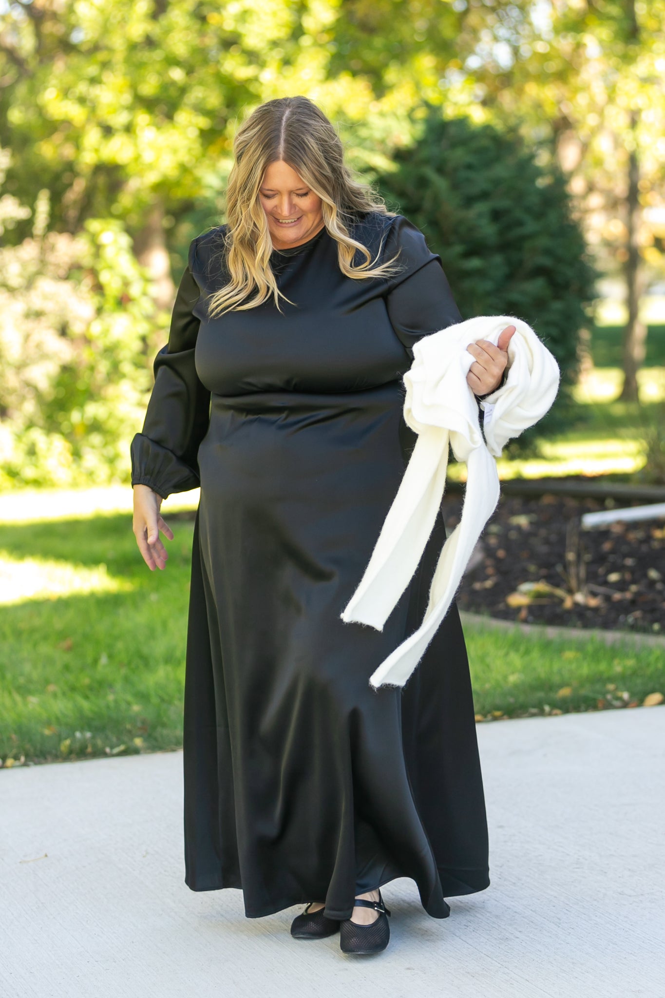 Inherit Co. Muriel Satin Maxi Dress - FINAL SALE — in-use photo