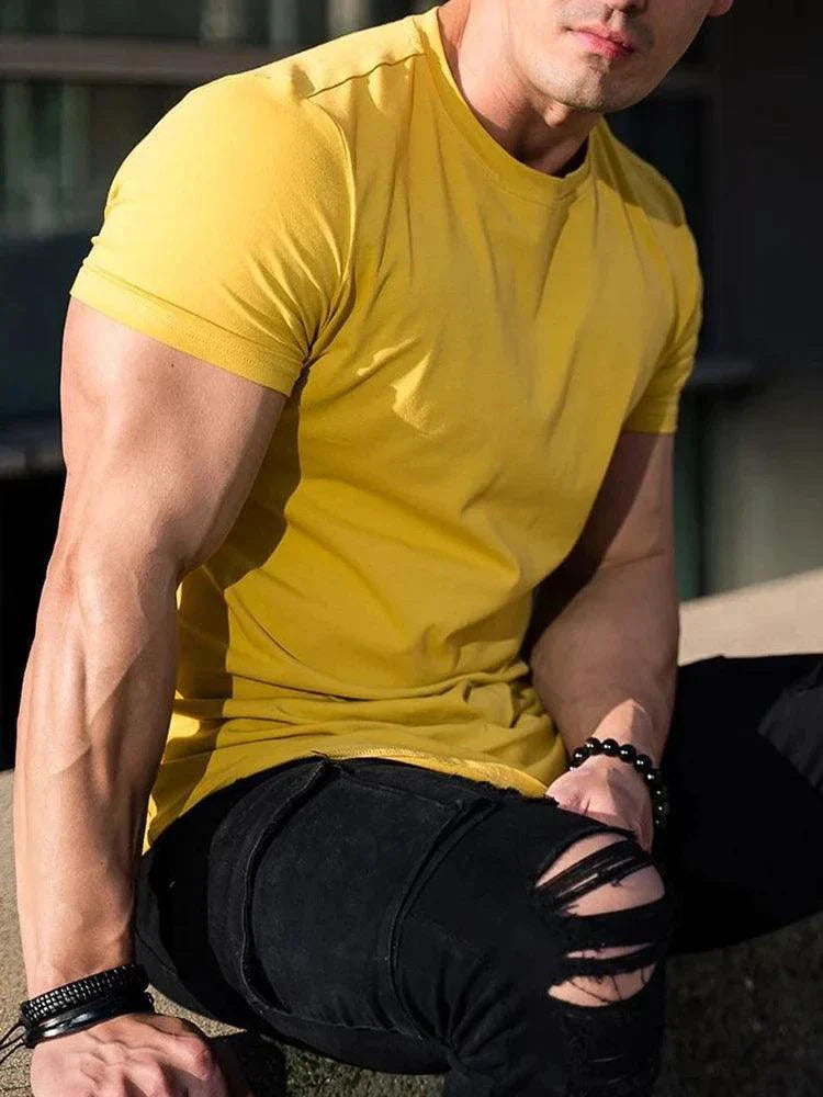 Men's Summer Muscle T-Shirt for Gym Workouts
