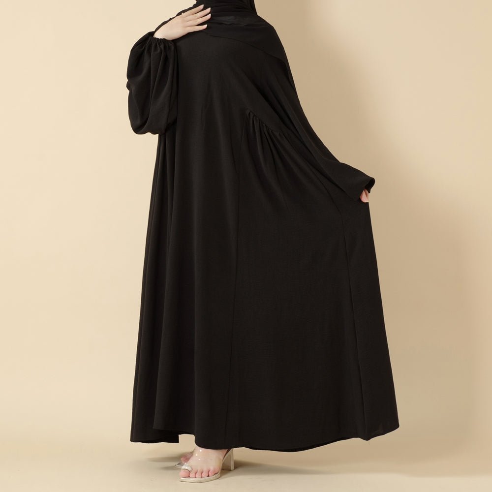 Mariam's Collection Relaxed Fit Lantern Sleeves Crepe Abaya (MA190) — detail shot 7