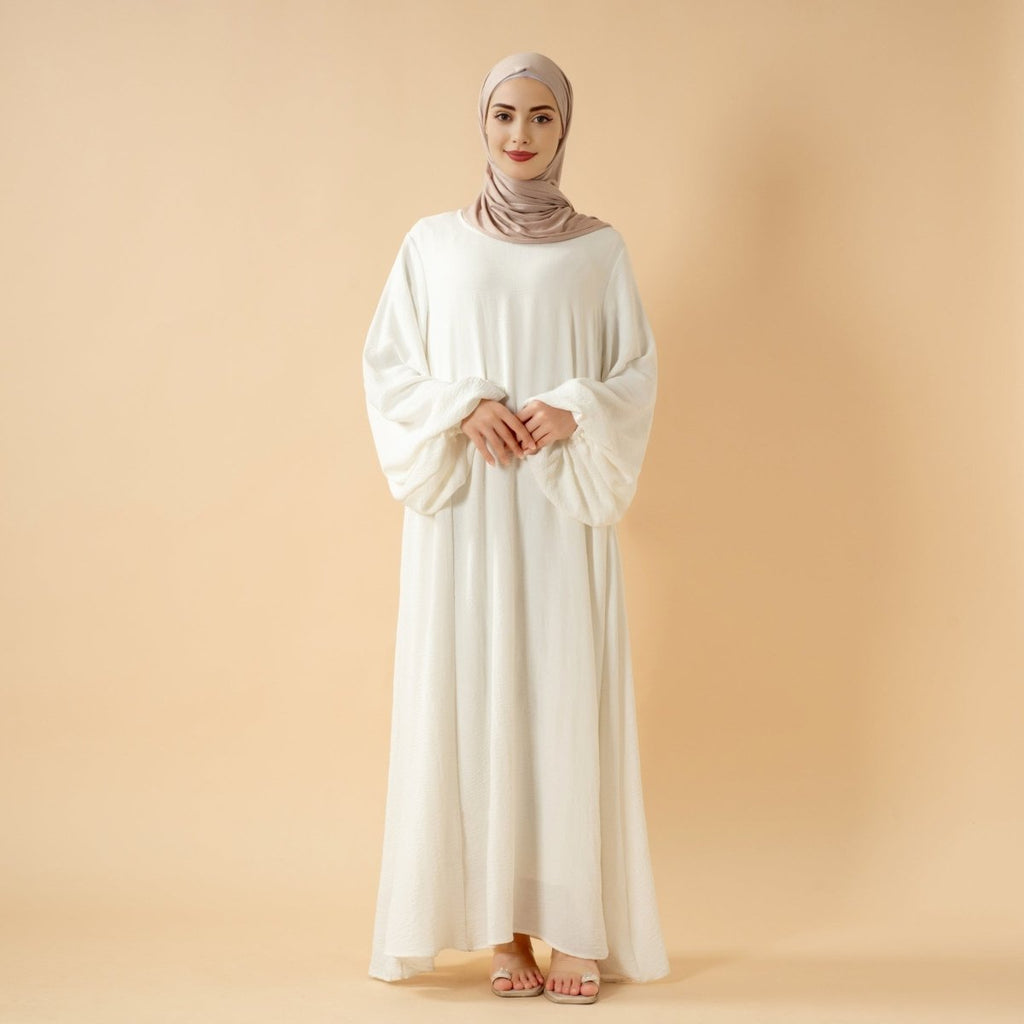 Mariam's Collection Relaxed Fit Lantern Sleeves Crepe Abaya (MA190) — detail shot 8