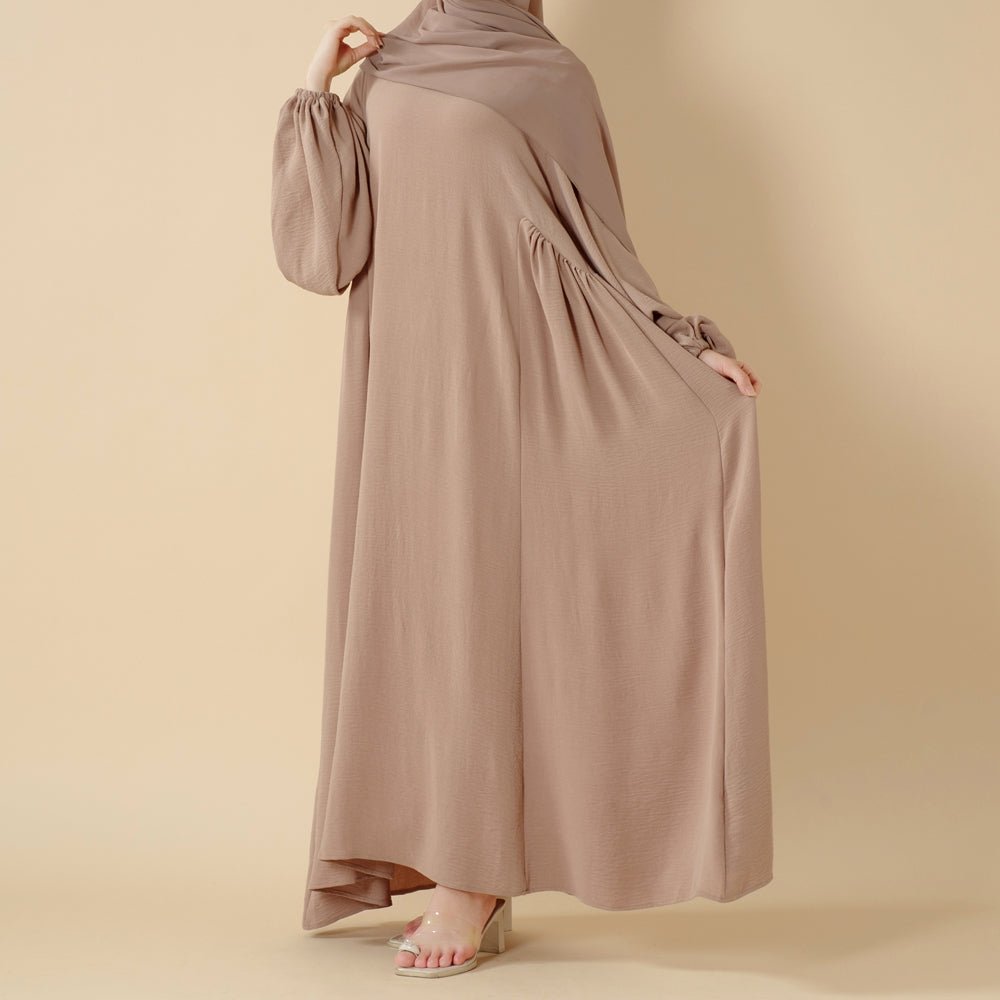 Mariam's Collection Relaxed Fit Lantern Sleeves Crepe Abaya (MA190) — feature highlight