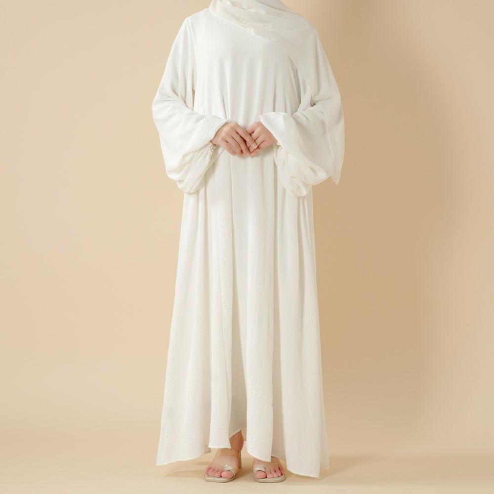 Mariam's Collection Relaxed Fit Lantern Sleeves Crepe Abaya (MA190) — detail shot 6
