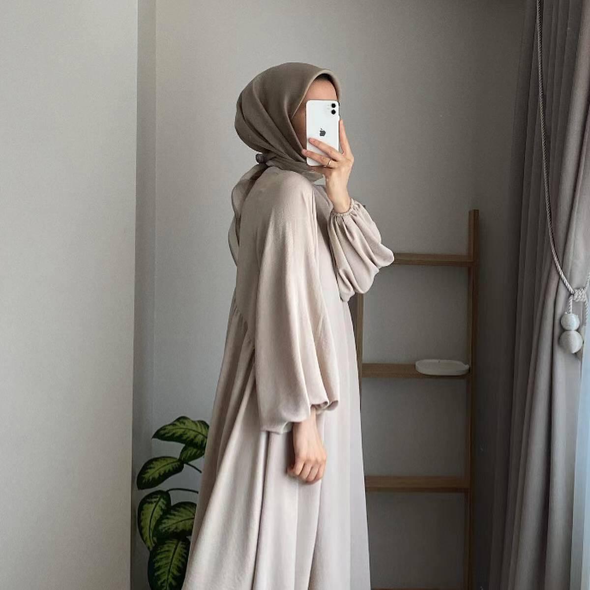 Mariam's Collection Relaxed Fit Lantern Sleeves Crepe Abaya (MA190) — size reference