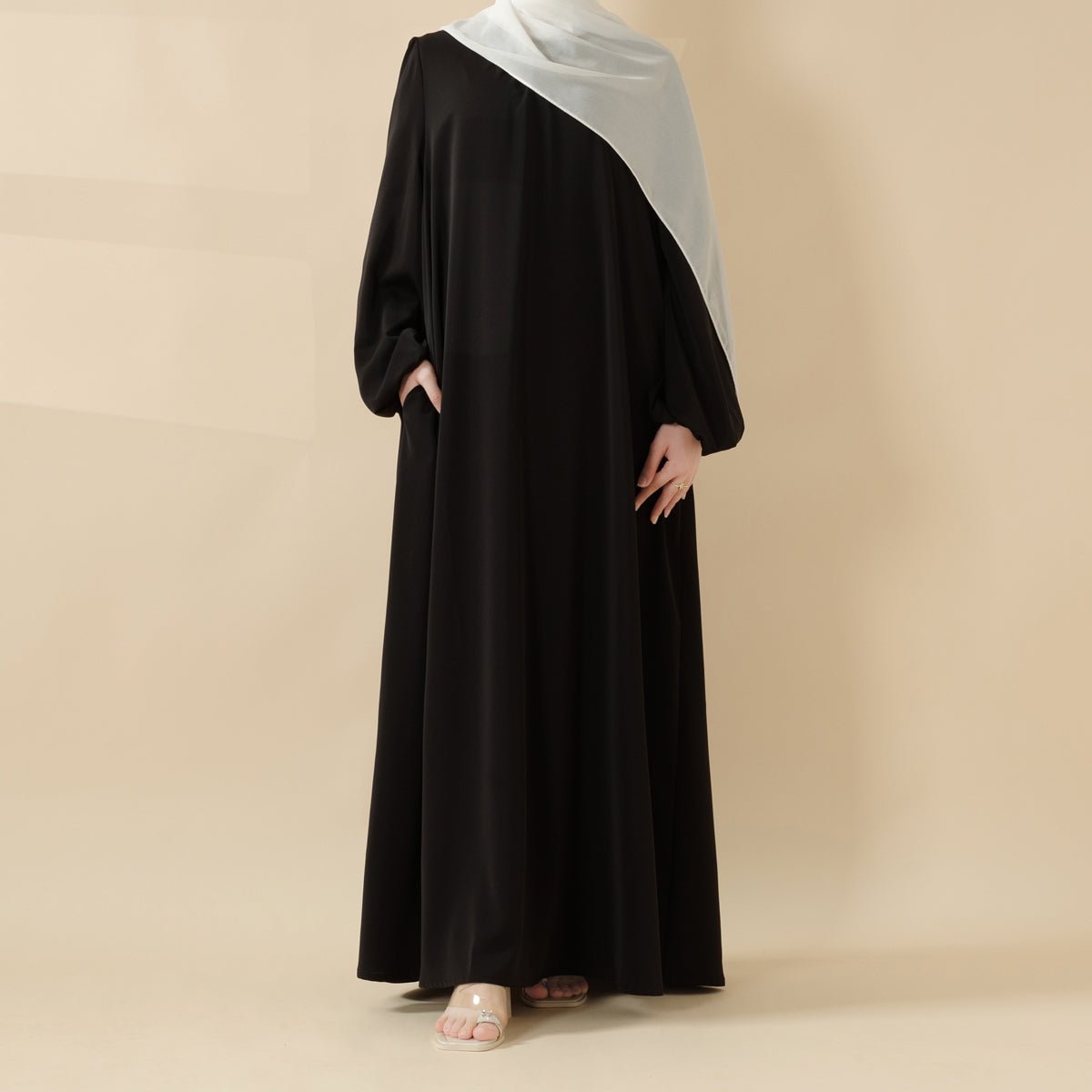 Mariam's Collection Candy Color Pleated Abaya | Must-have Essential Basic Dress (MA142) — size reference