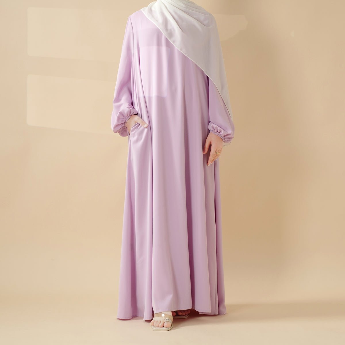 Mariam's Collection Candy Color Pleated Abaya | Must-have Essential Basic Dress (MA142) — detail shot 7