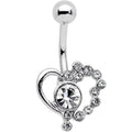 BodyCandy Clear Gem Funky Valentines Day Heart Belly Ring — main product shot