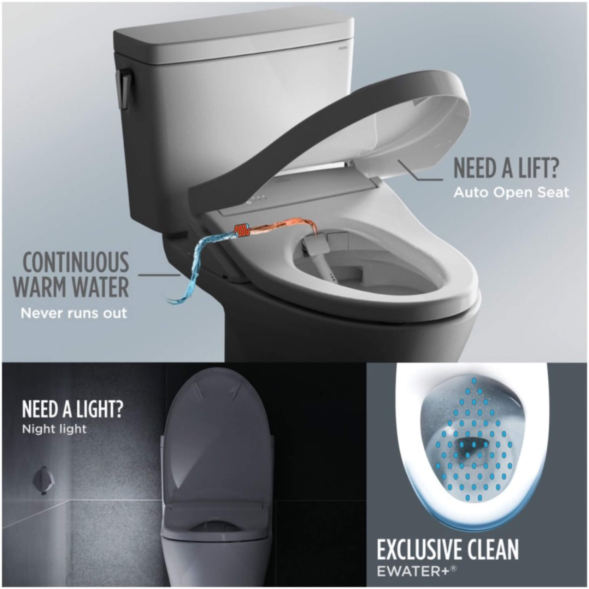 [MW4364736CEMFGN#01] TOTO Aquia IV Cube 1.28 GPF And 0.9 GPF Dynamax Tornado Flush Toilet With Washlet S7A Bidet Seat (SAK742