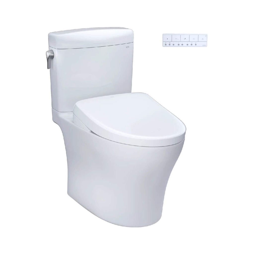 [MW4364736CEMFGN#01] TOTO Aquia IV Cube 1.28 GPF And 0.9 GPF Dynamax Tornado Flush Toilet With Washlet S7A Bidet Seat (SAK742