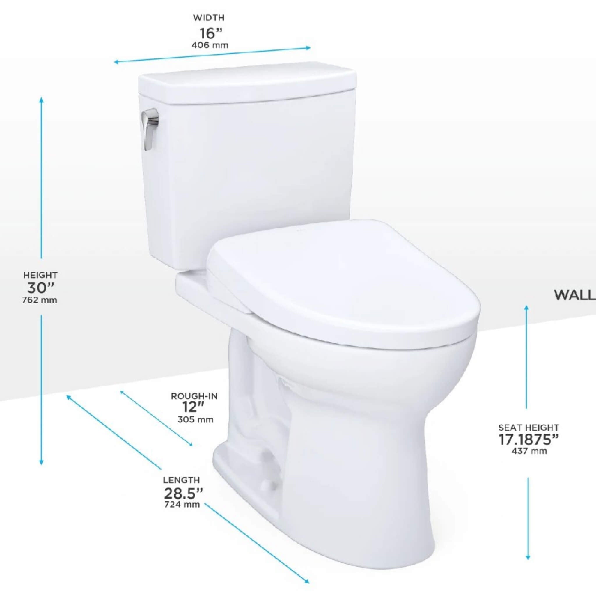 [MW4544726CUFG#01] TOTO Drake II 1 GPF Elongated Chair Height Toilet With Washlet S7A Bidet Seat (SAK53152) – SAKSBY WHOLESAL