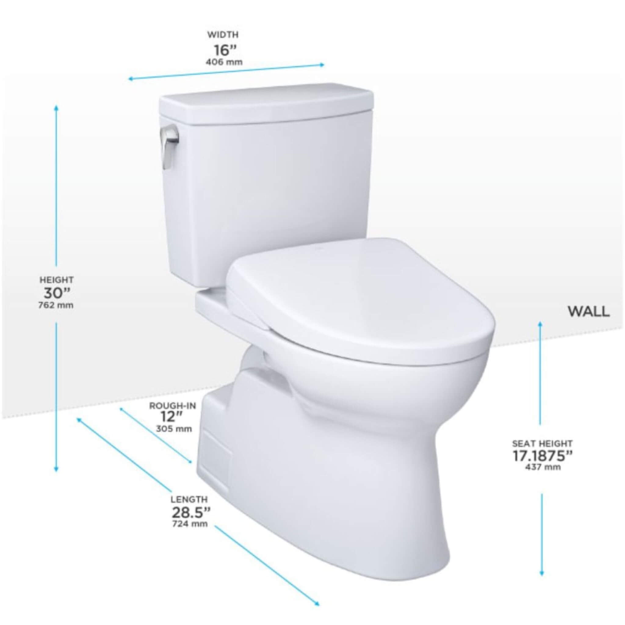 [MW4744726CUFG#01] TOTO Vespin II 1 GPF EWater Elongated Toilet With Washlet S7 Bidet Seat And Night Light (SAK10956) – SAKSB
