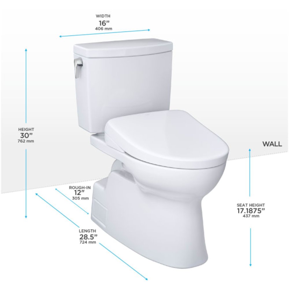 [MW4744736CUFG#01] TOTO Vespin II 1 GPF Elongated Chair Height Toilet With Washlet S7A Auto Open Bidet Seat (SAK56135) – SAKS