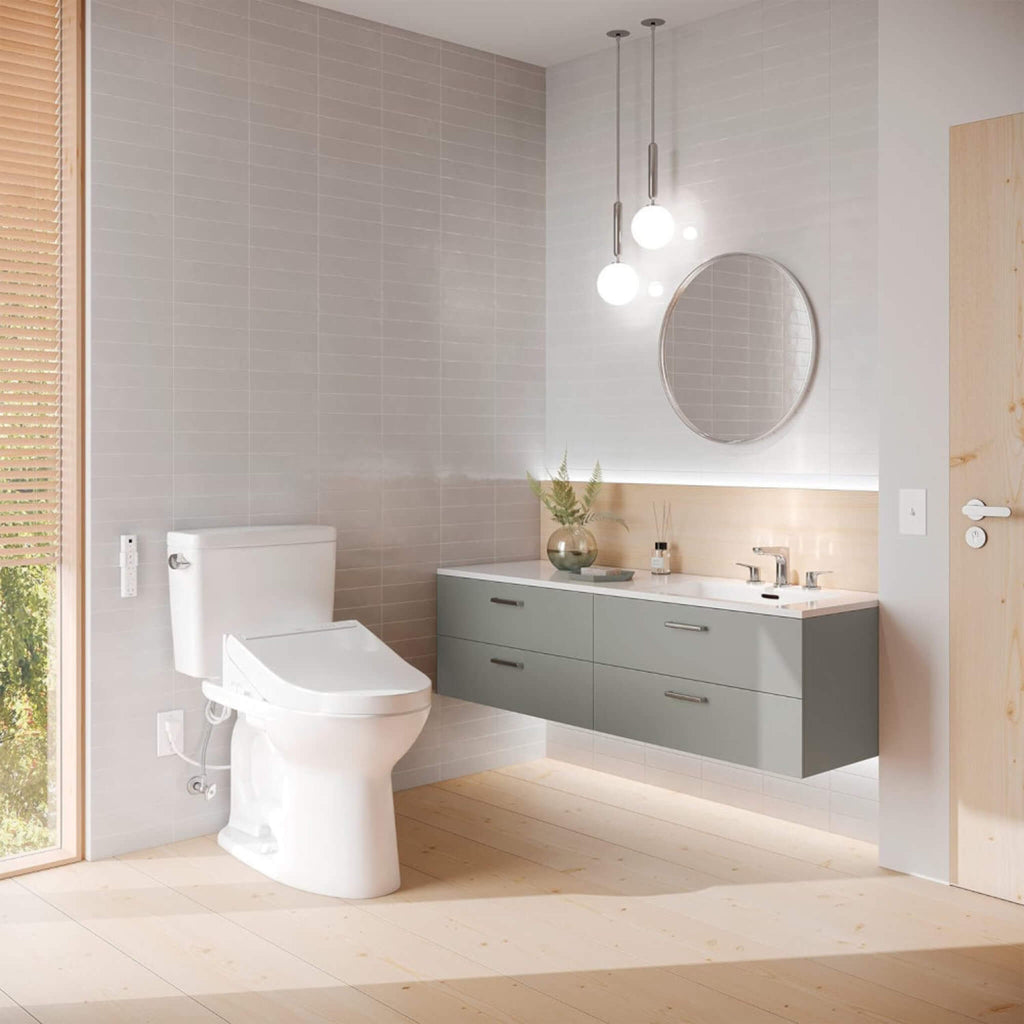 [MW7763084CSFG.10#01] TOTO Drake 1.6 GPF ELongated Chair Height Toilet With C5 Soft Close Bidet Seat (SAK71312) – SAKSBY WHOL
