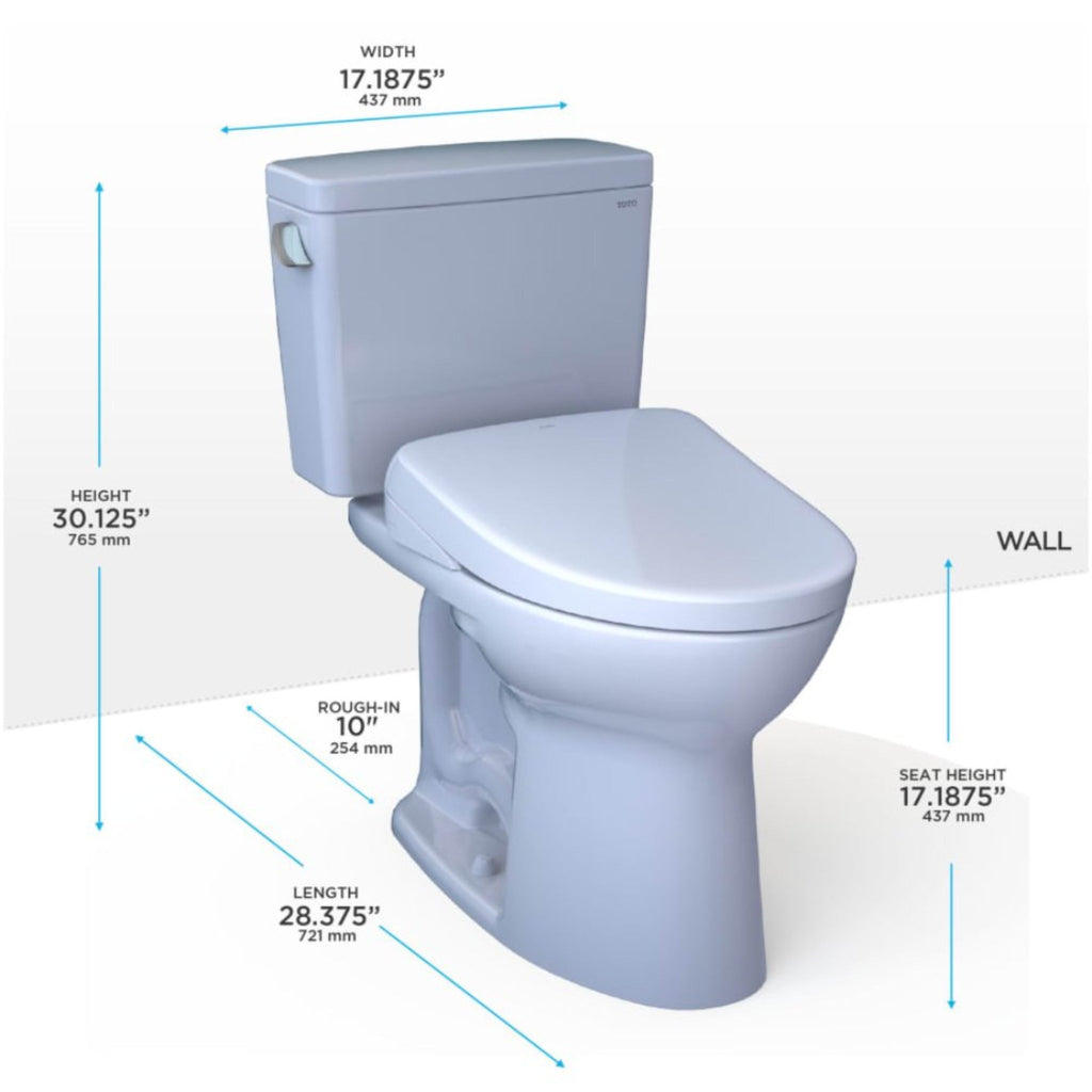 [MW7764726CEFG.10#01] TOTO Drake 1.28 GPF Universal Height Toilet With Washlet S7 Bidet Seat And 10" Rough-In (SAK58267) – SA