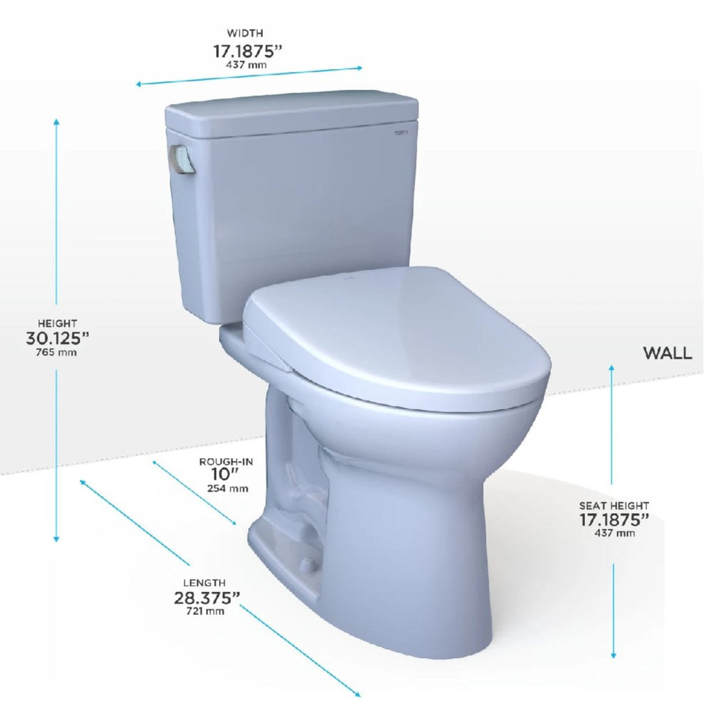 [MW7764726CEFGA.10#01] TOTO Drake 1.28 GPF Universal Height Toilet 10-Inch Rough In With Washlet S7 Bidet Seat (SAK32478) – S