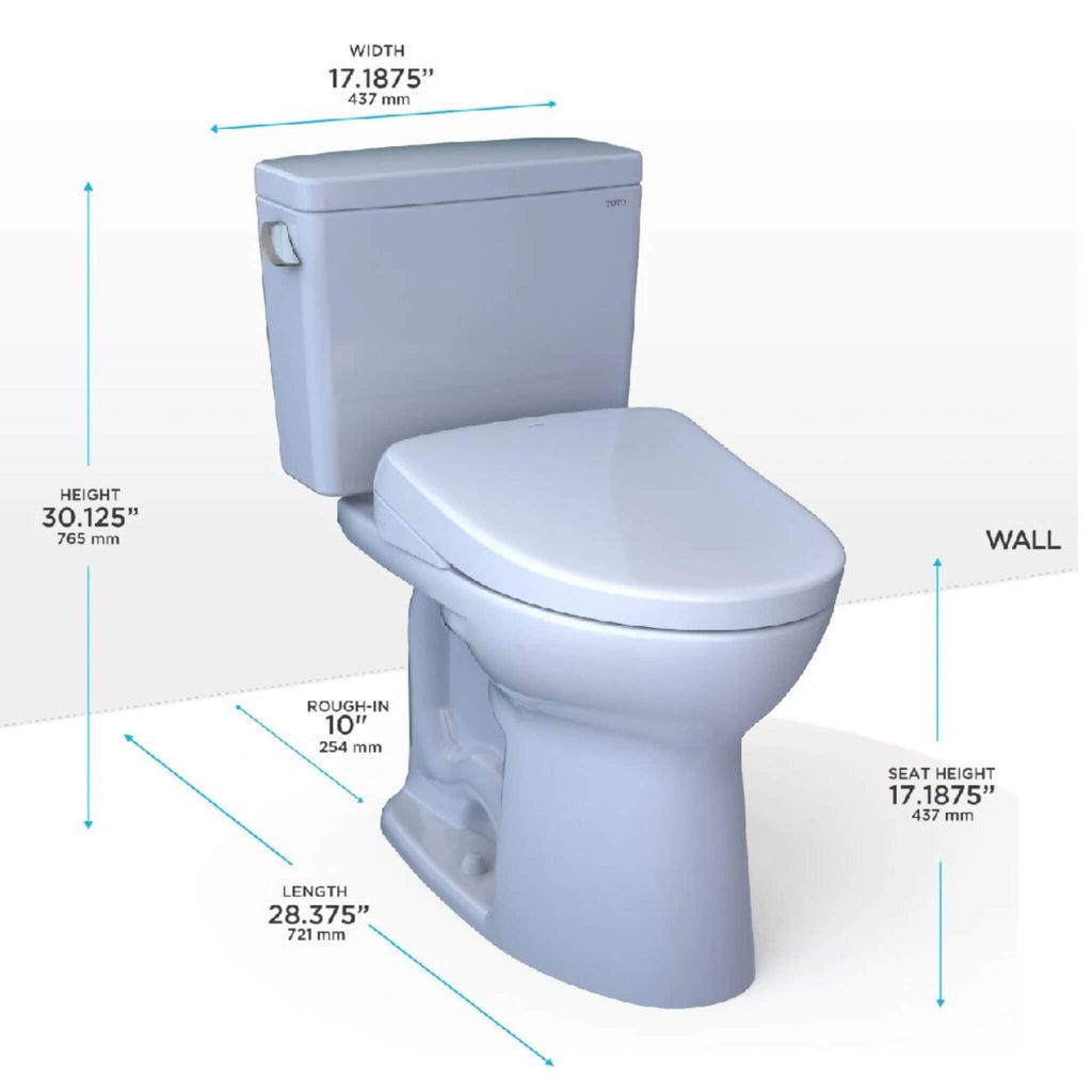 [MW7764736CEFGA.10#01] TOTO Drake Washlet S7A With 1.28 GPF Universal Height 10-Inch Rough-In Elongated Bidet Toilet (SAK3569