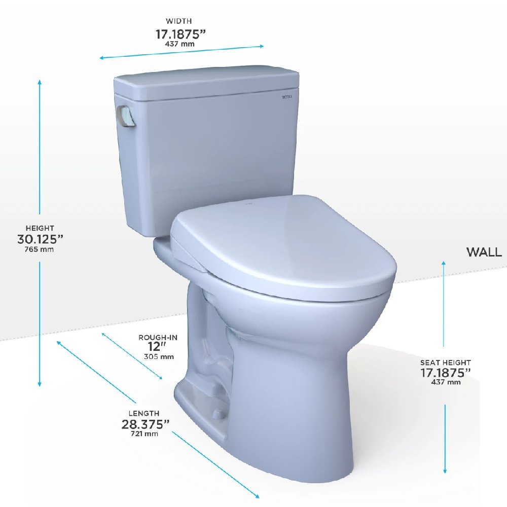 [MW7764736CSFGA#01] TOTO Drake 1.6 GPF Elongated Toilet With S7A Auto Open Bidet Seat And EWater (SAK15280) – SAKSBY WHOLESAL