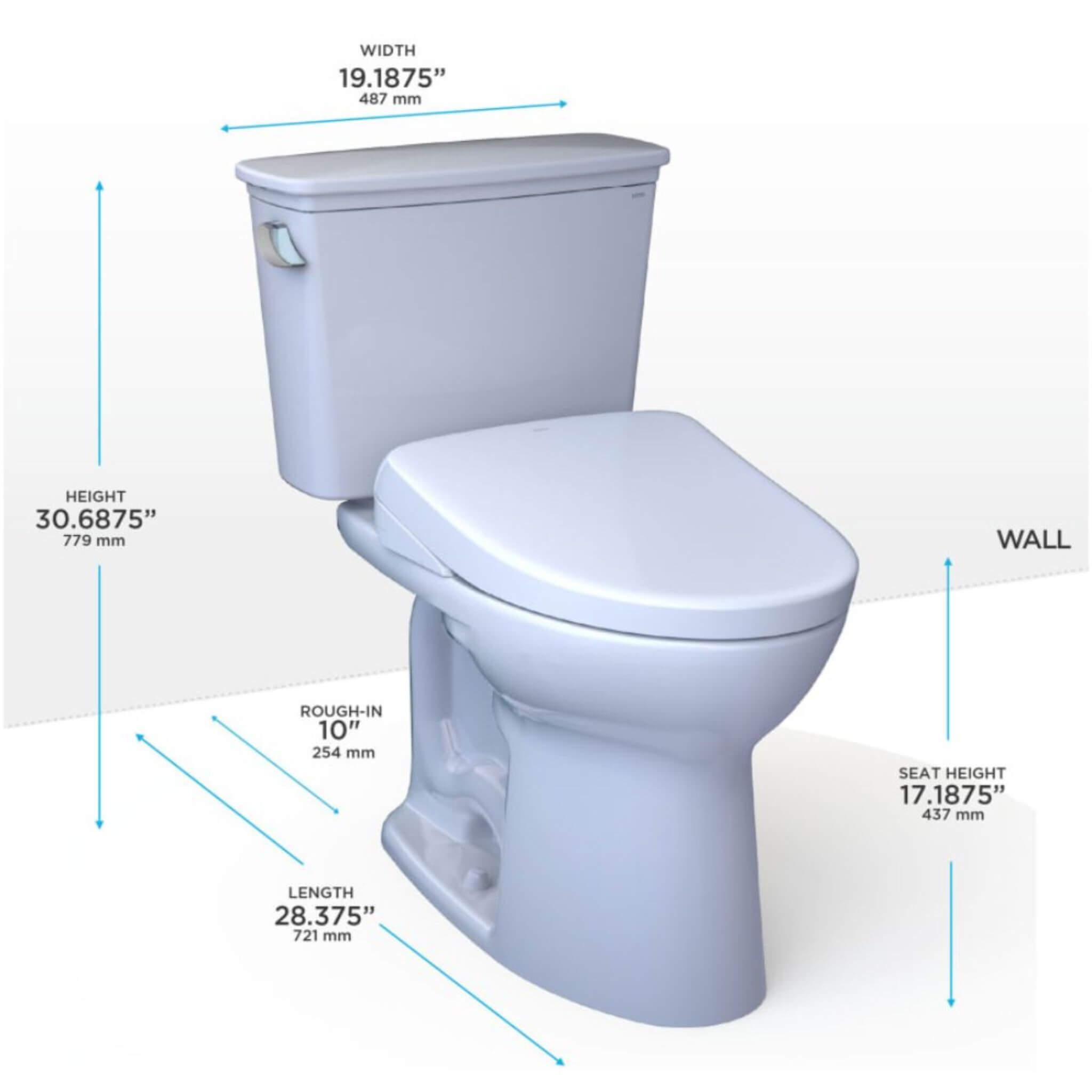 [MW7864726CEFG.10#01] TOTO Drake Elongated Chair Height Transitional Toilet With S7 Bidet Seat And 10" Rough In (SAK95631) – 