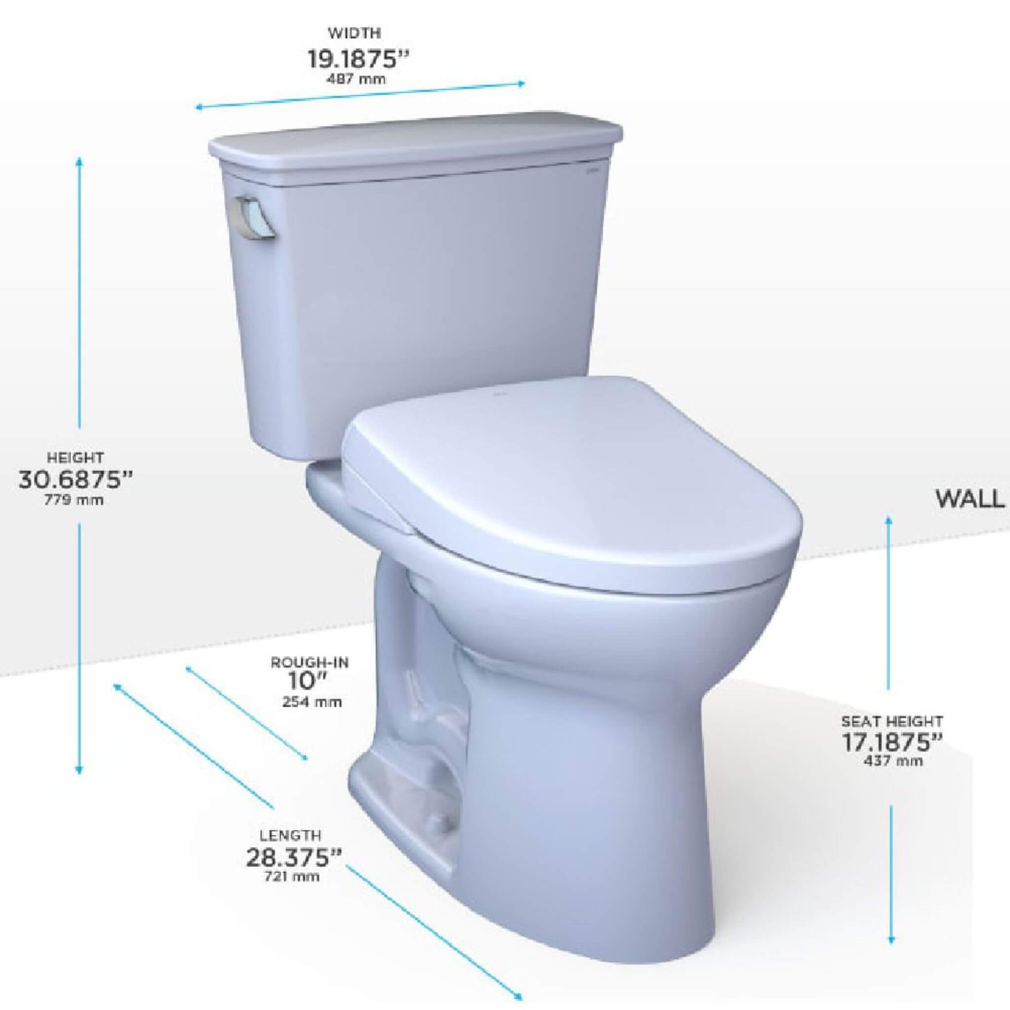 [MW7864736CEFG.10#01] TOTO Drake Washlet S7A Open Bidet Seat And 1.28 GPF Universal Height Toilet With Warm Air Dryer (SAK946