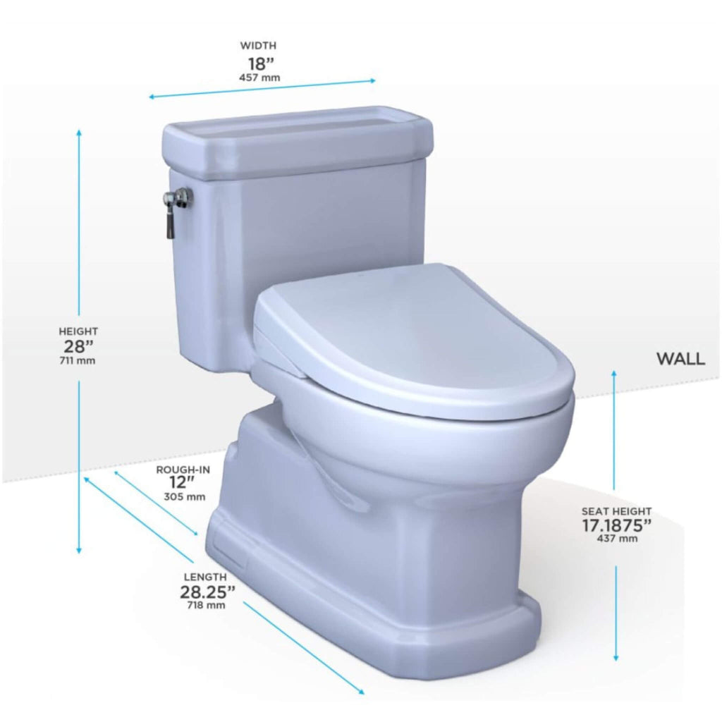 [MW9744734CEFGA#01] TOTO Guinevere 1.28 GPF Elongated Chair Height Toilet With Washlet+ S7A Tornado Auto Flush (SAK41037) – S