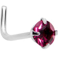 BodyCandy 20G 1/4 Purple 3mm CZ Gem Steel L-Shape Nose Ring — main product shot