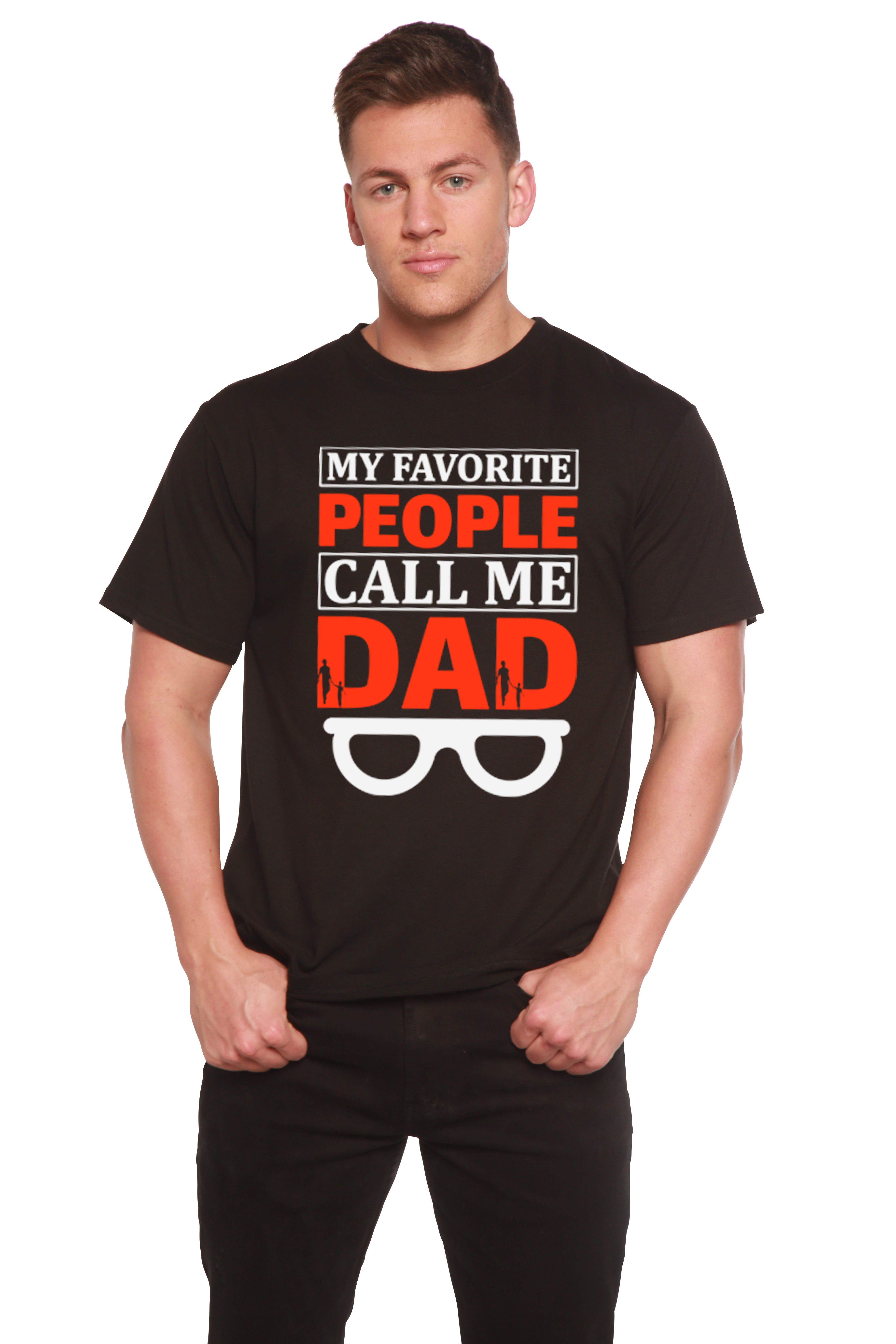 Spun Bamboo My Favorite People Call Me Dad Men's Bamboo Viscose/Organic Cotton Short Sleeve Graphic T-Shirt — side view