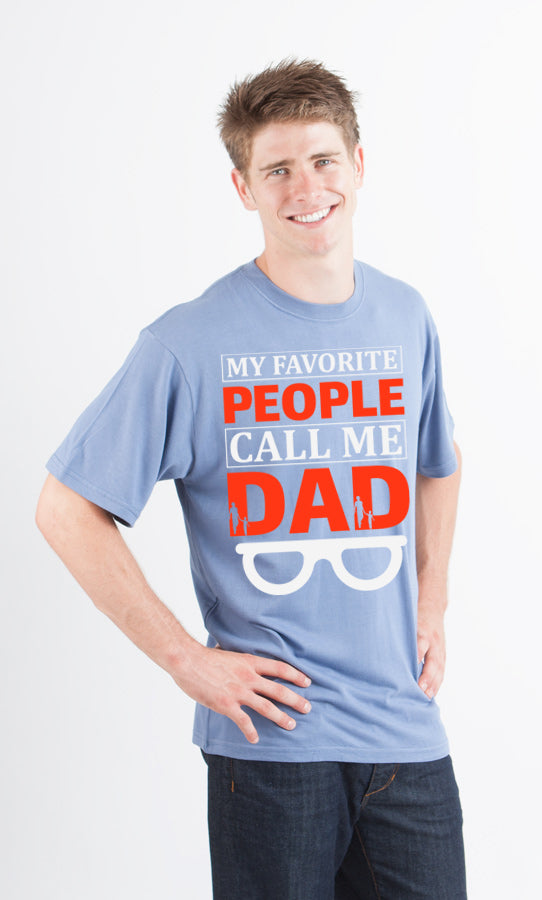 Spun Bamboo My Favorite People Call Me Dad Men's Bamboo Viscose/Organic Cotton Short Sleeve Graphic T-Shirt — size reference