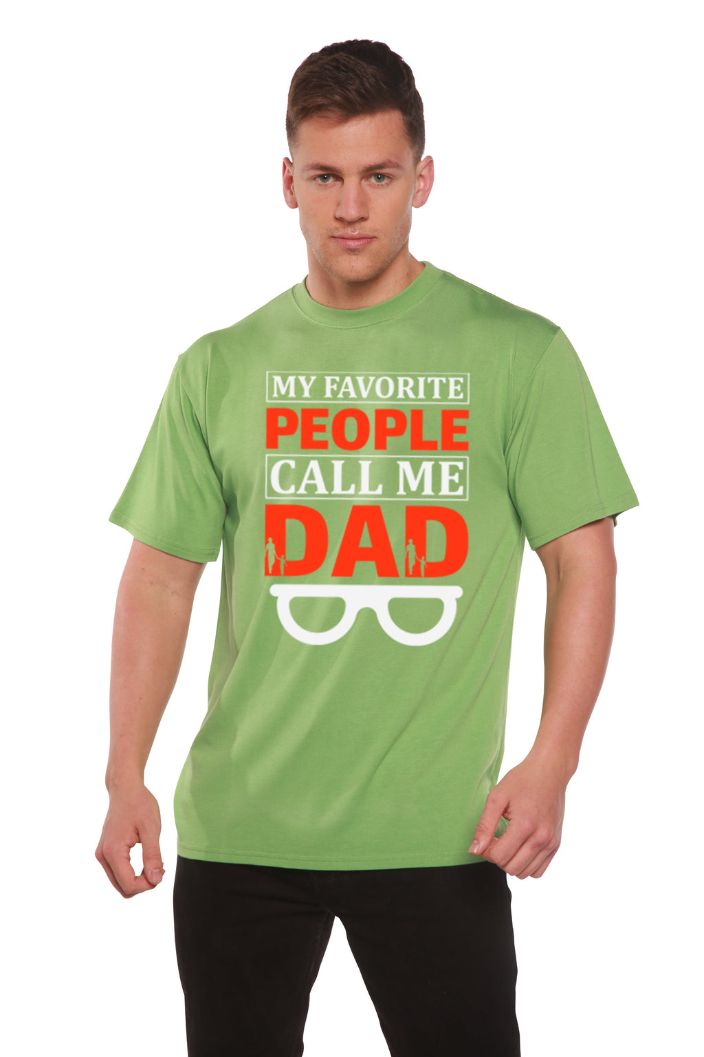 Spun Bamboo My Favorite People Call Me Dad Men's Bamboo Viscose/Organic Cotton Short Sleeve Graphic T-Shirt — alternative ang