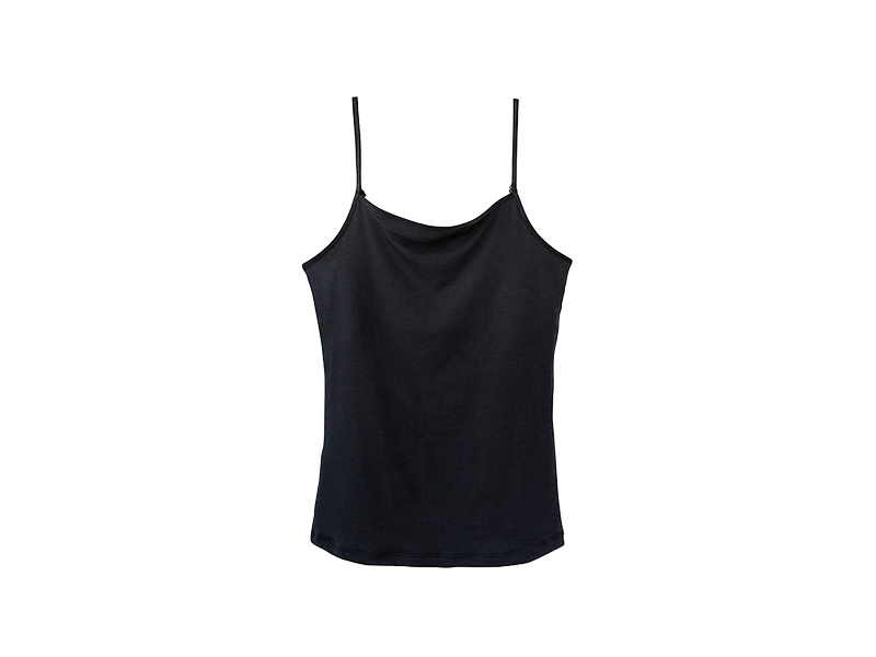 Everviolet Maia Sustainable Jersey Cami, Black — detail close-up