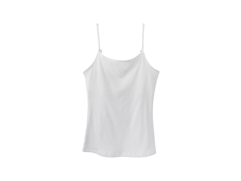 Everviolet Maia Sustainable Jersey Cami, White — detail close-up