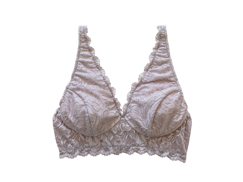 Everviolet Vela Wireless Bra, Mauve — detail close-up