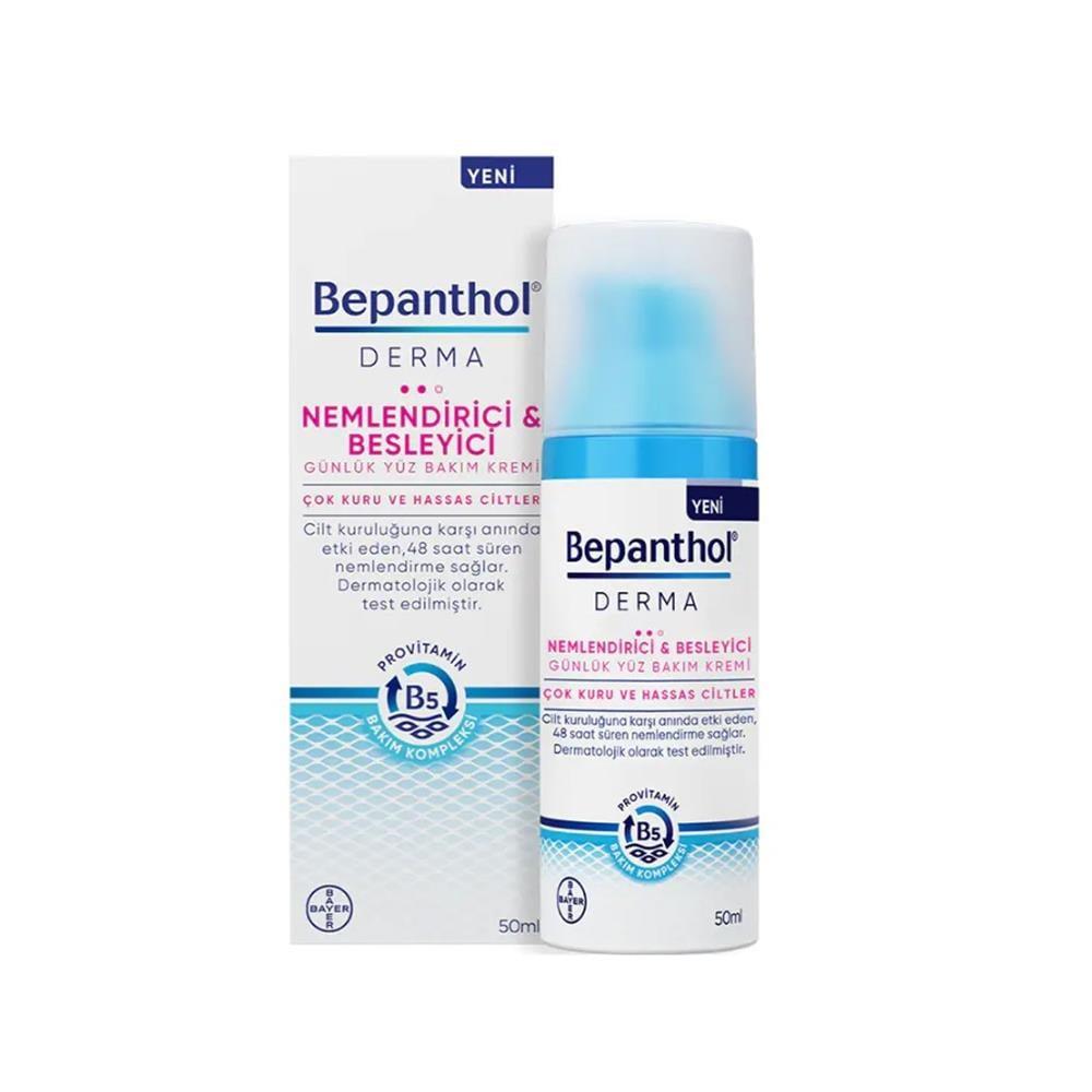 Bepanthol Derma Moisturizing Face Cream - Daily Hydration for Dry, Sensitive Skin - Non-Greasy, Hypoallergenic Formula