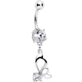 BodyCandy Clear CZ Gem Surreal Butterfly Dangle Belly Ring — main product shot