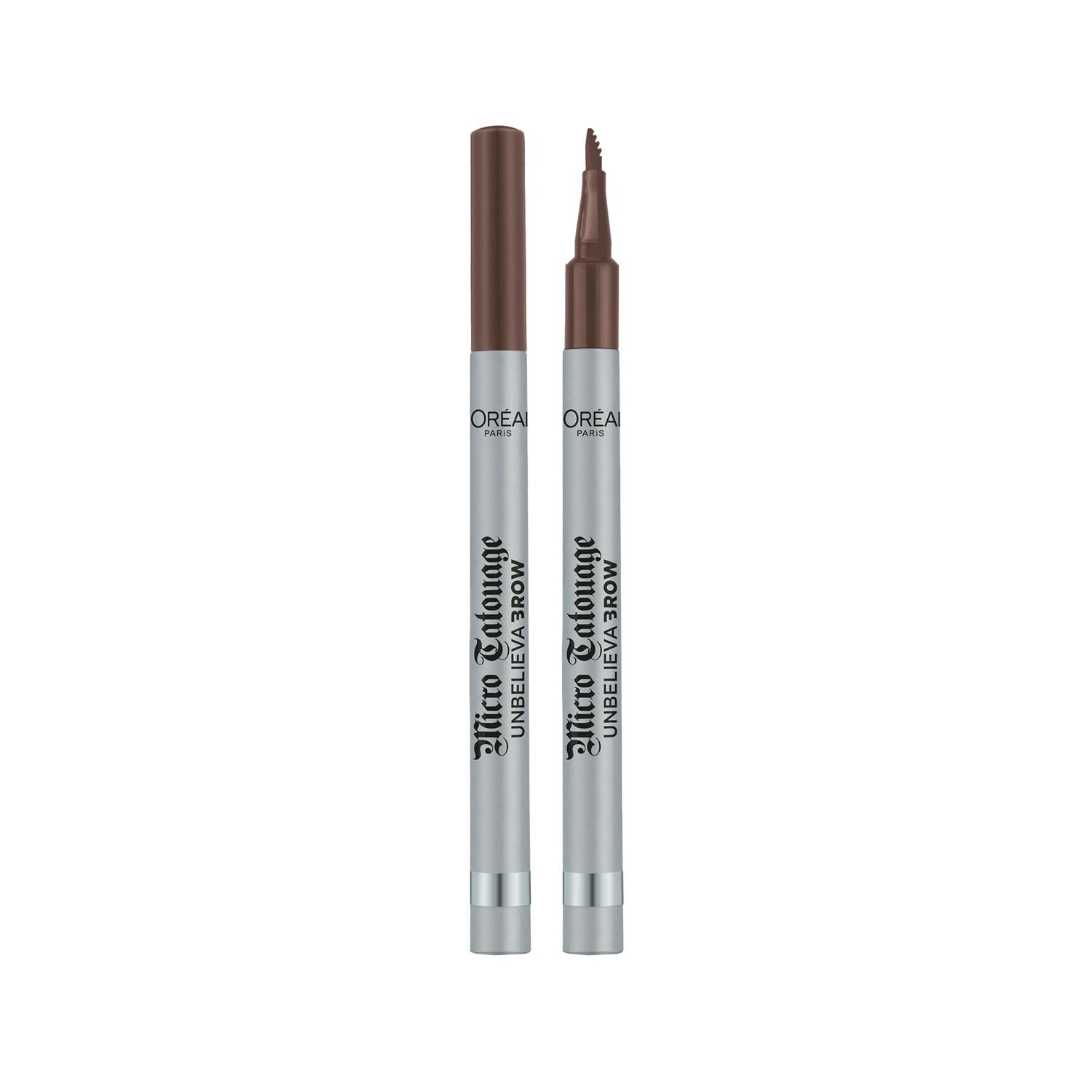 L'Oreal Paris Unbelieva Brow Micro Tatouage Eyebrow Pencil - 108 Dark Brunette, Precise & Natural-Looking Eyebrow Shaping