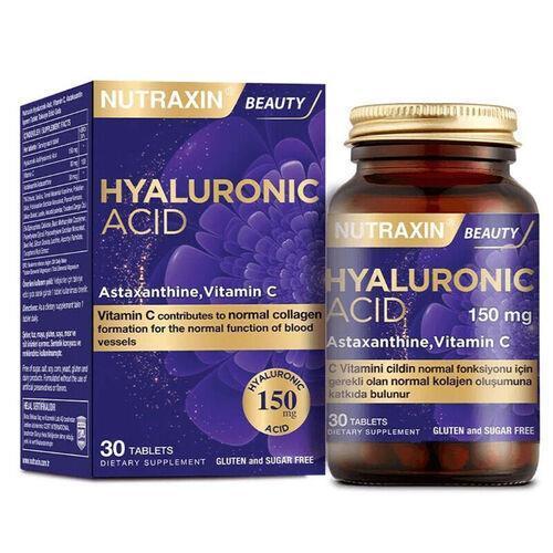 Nutraxin Hyaluronic Acid 30 Tablets - Anti-Aging Dietary Supplement for Skin Health Support